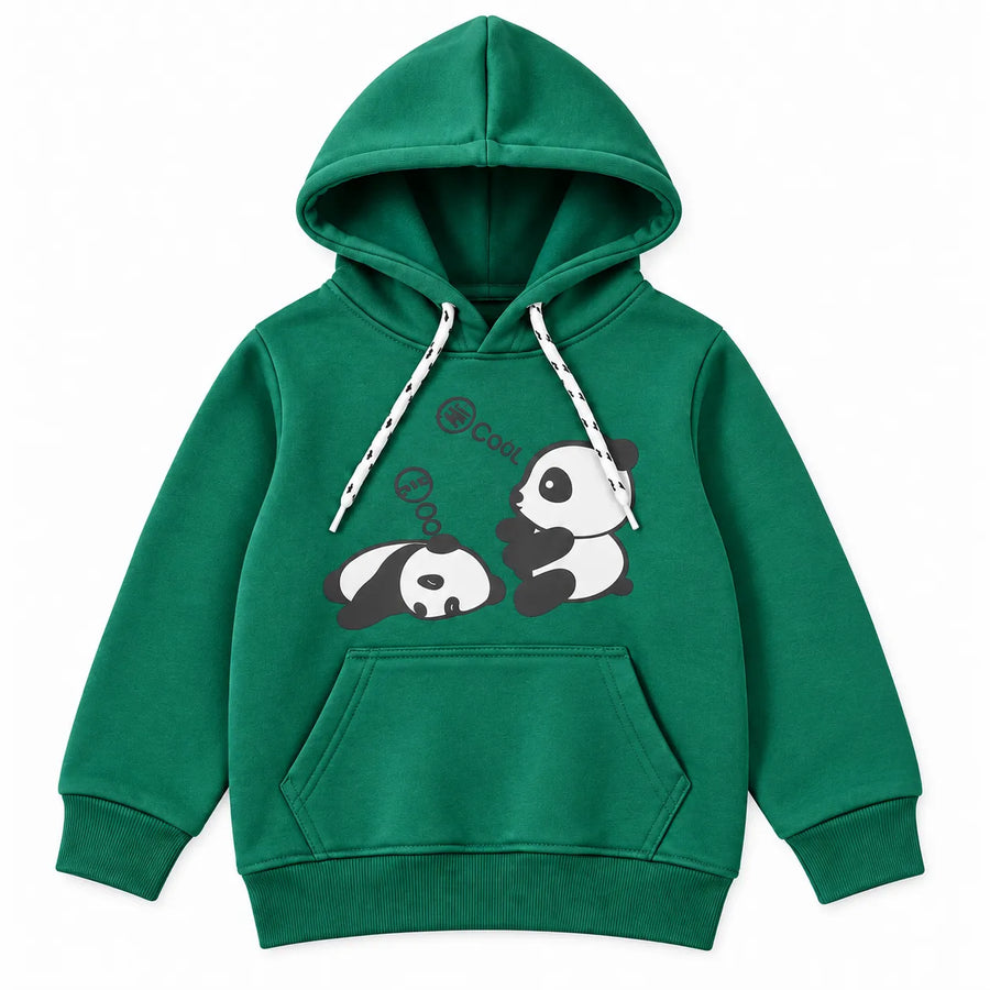 Boys Green Panda Winter Hoodie Coord Set (2 Piece) - Size 1 - 12 Years
