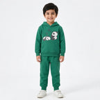 Boys Green Panda Winter Hoodie Coord Set (2 Piece) - Size 1 - 12 Years