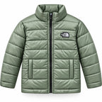 Boys Green Puffer Jacket – The North Face Print (Size 2 - 7 Years)