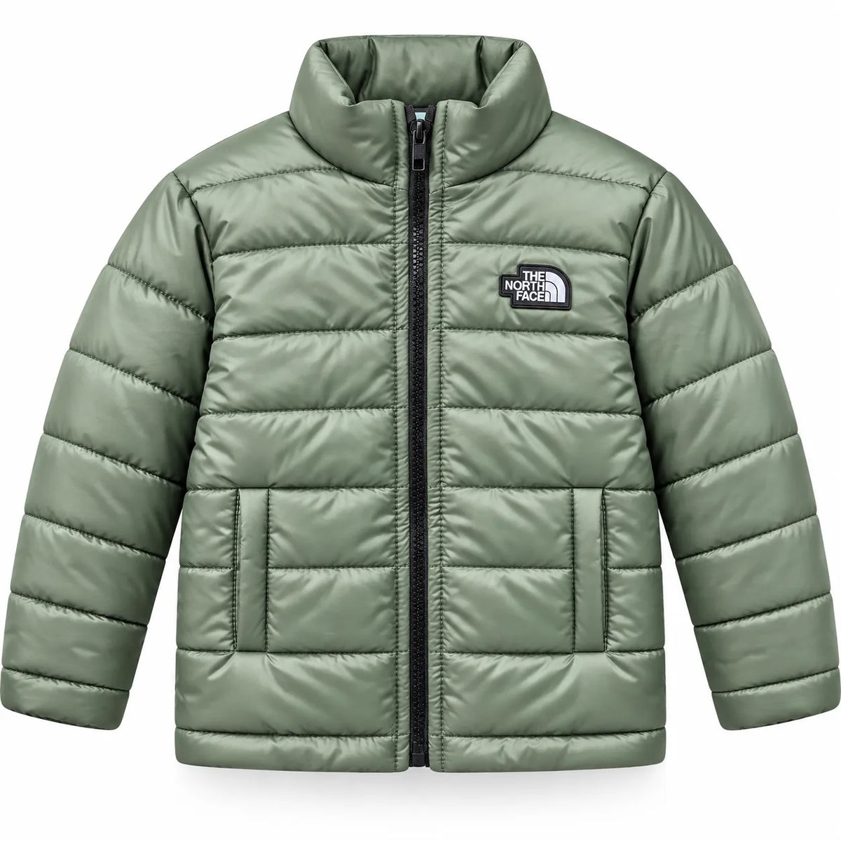 Boys Green Puffer Jacket – The North Face Print (Size 2 - 7 Years)