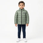 Boys Green Puffer Jacket – The North Face Print (Size 2 - 7 Years)