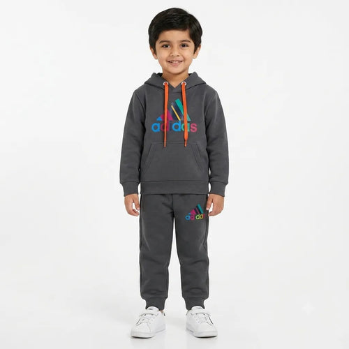 Boys Grey Adidas Hoodie Coord Set (2 Piece) - Size 1 - 12 Years