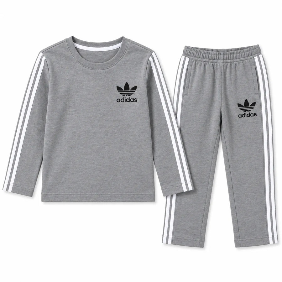 Boys Grey Adidas Summer Coord Set (2 Piece) - Size 1 - 12 Years