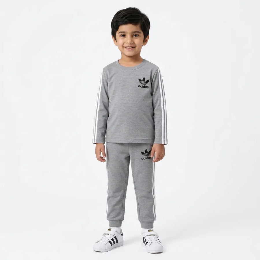 Boys Grey Adidas Summer Coord Set (2 Piece) - Size 1 - 12 Years