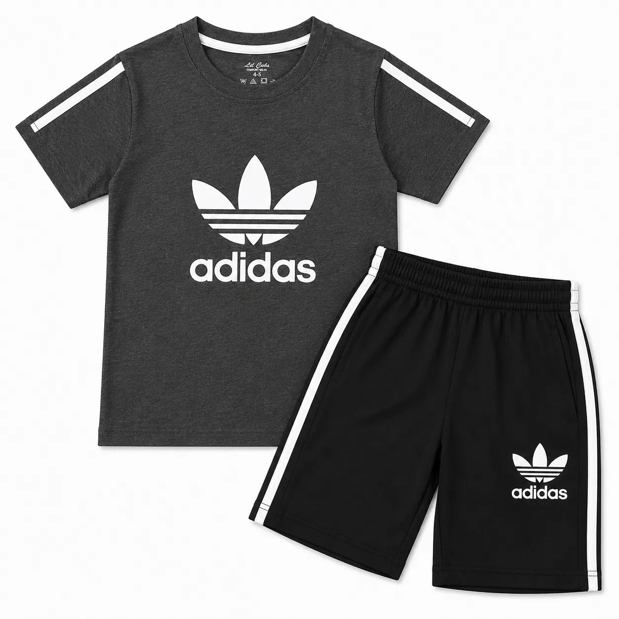 Boys Grey & Black Adidas Summer Coord Set (2 Piece) Age 1 - 12 Years
