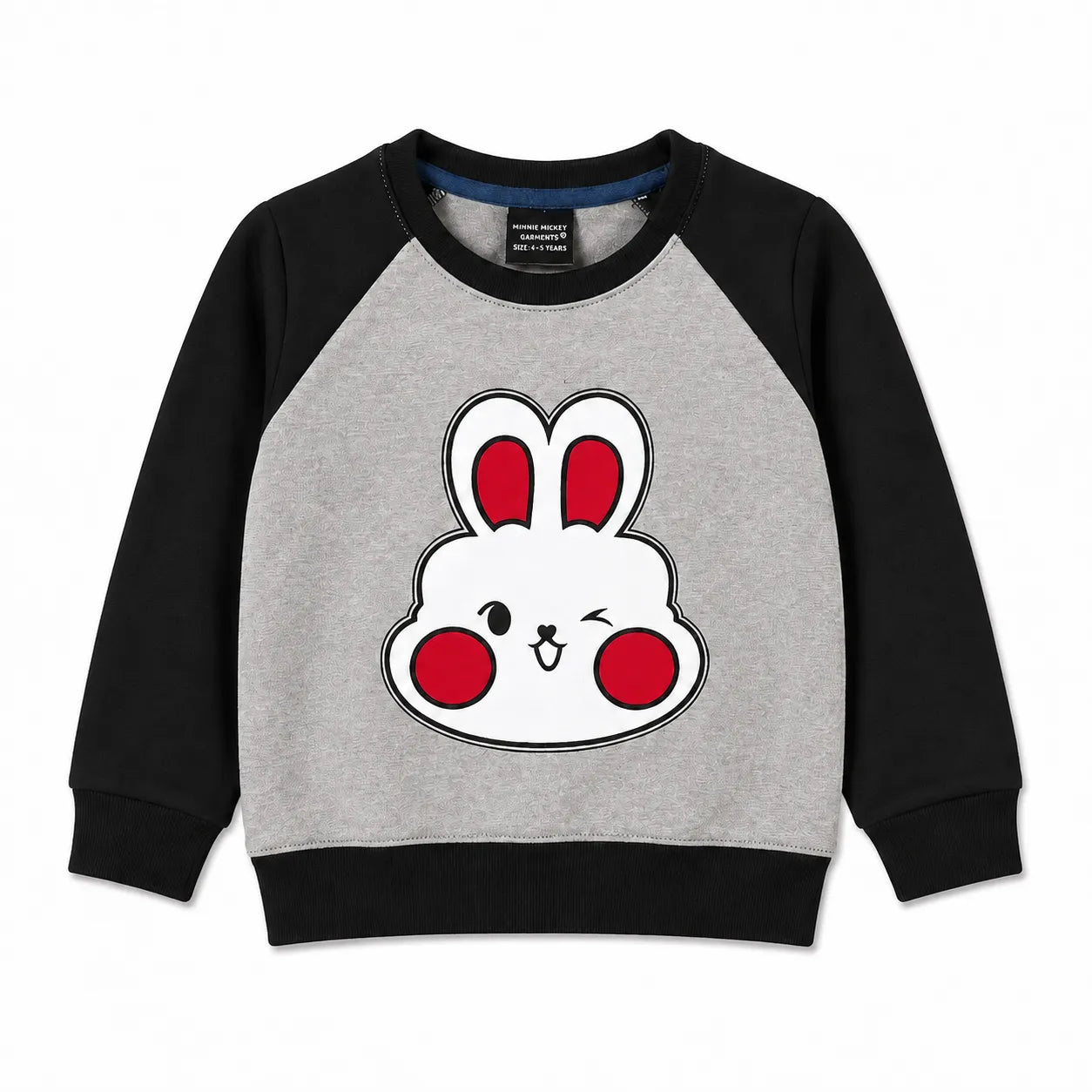 Girls Grey & Black Cute Rabbit Winter Coord Set (2 Piece) - Size 1 - 12 Years