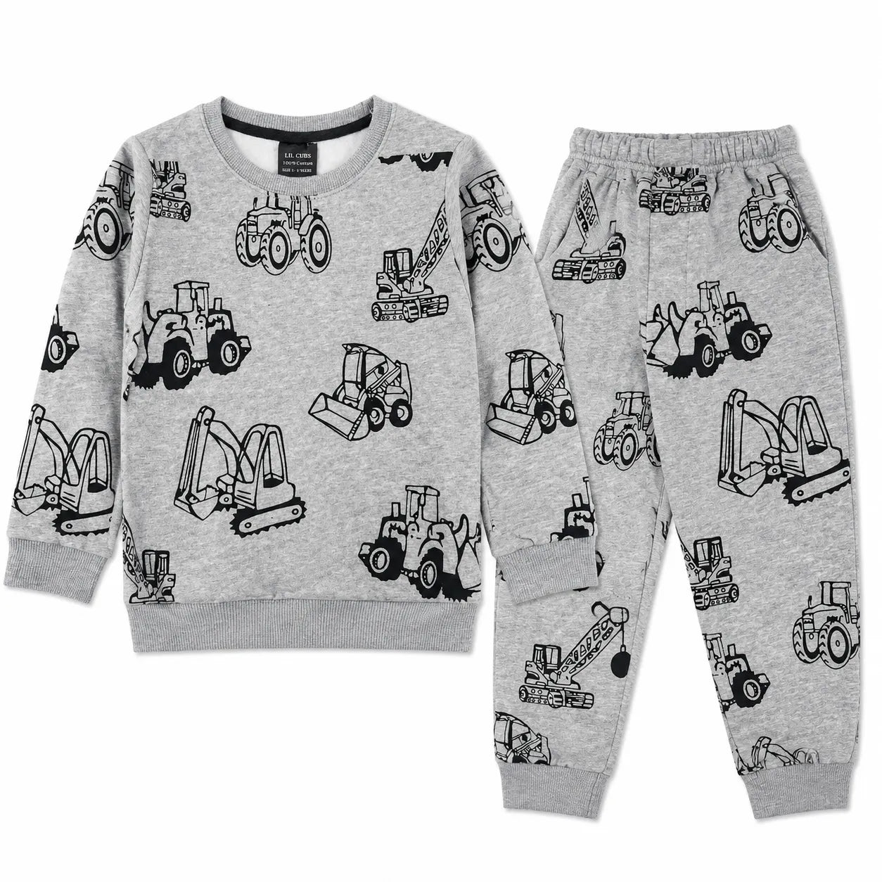 Boys Grey Construction Winter Coord Set (2 Piece) - Size 1 - 12 Years