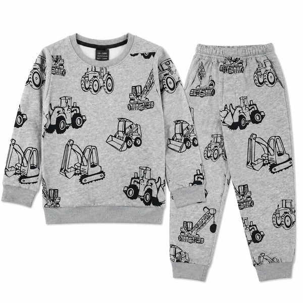 Boys Grey Construction Winter Coord Set (2 Piece) - Size 1 - 12 Years