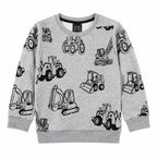 Boys grey fleece construction winter coord set with hoodie and pants, size 1-12 years, by lilcubspk.