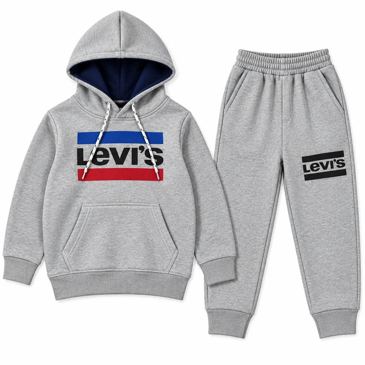 Boys Grey Levis Pocket Winter Hoodie Coord Set (Size 1 - 12 Years)
