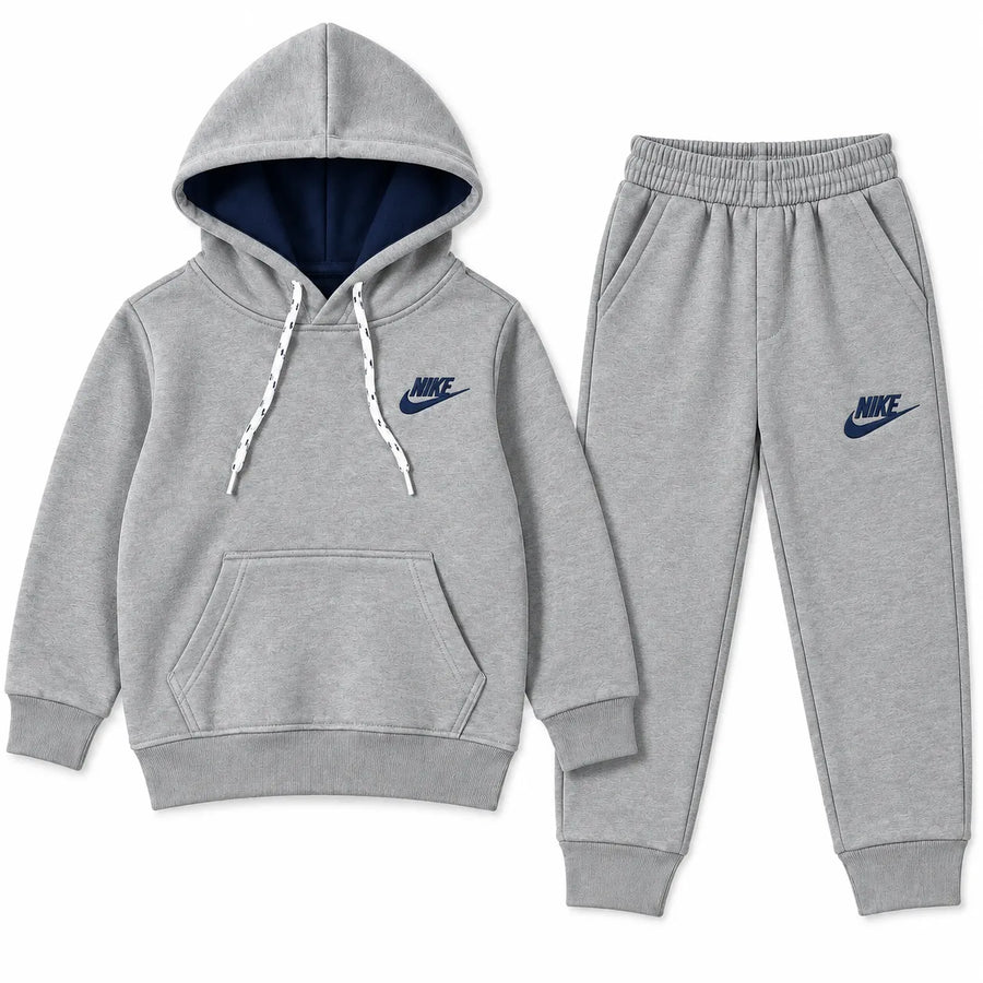 Boys Grey Nike Hoodie Winter Coord Set (2 Piece) - Size 1 - 12 Years