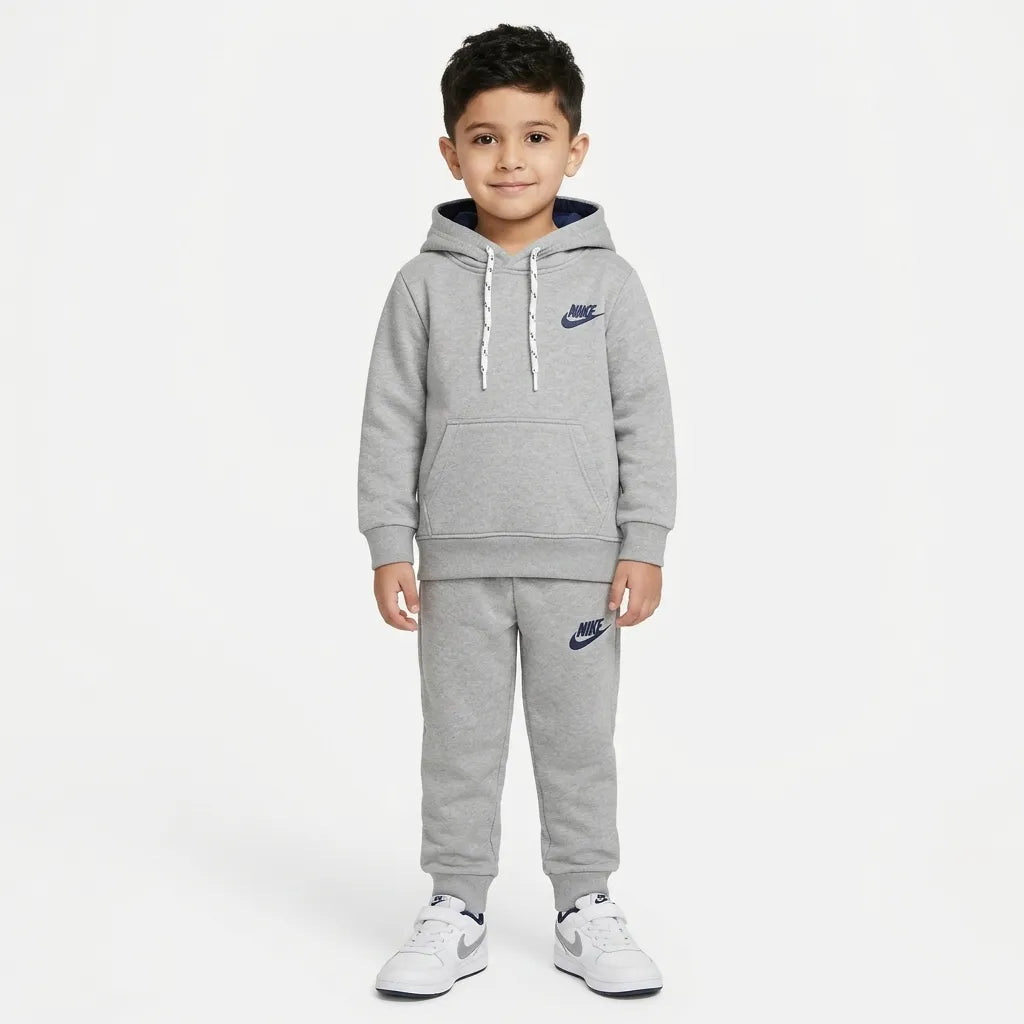 Boys Grey Nike Hoodie Winter Coord Set (2 Piece) - Size 1 - 12 Years