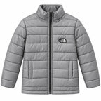 Boys Grey Puffer Jacket – The North Face Print (Size 2 - 7 Years)