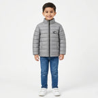 Boys Grey Puffer Jacket – The North Face Print (Size 2 - 7 Years)