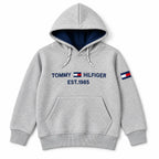 Boys Grey Tommy & Hilfiger Hoodie Winter Coord Set (2 Piece) - Size 1 - 12 Years