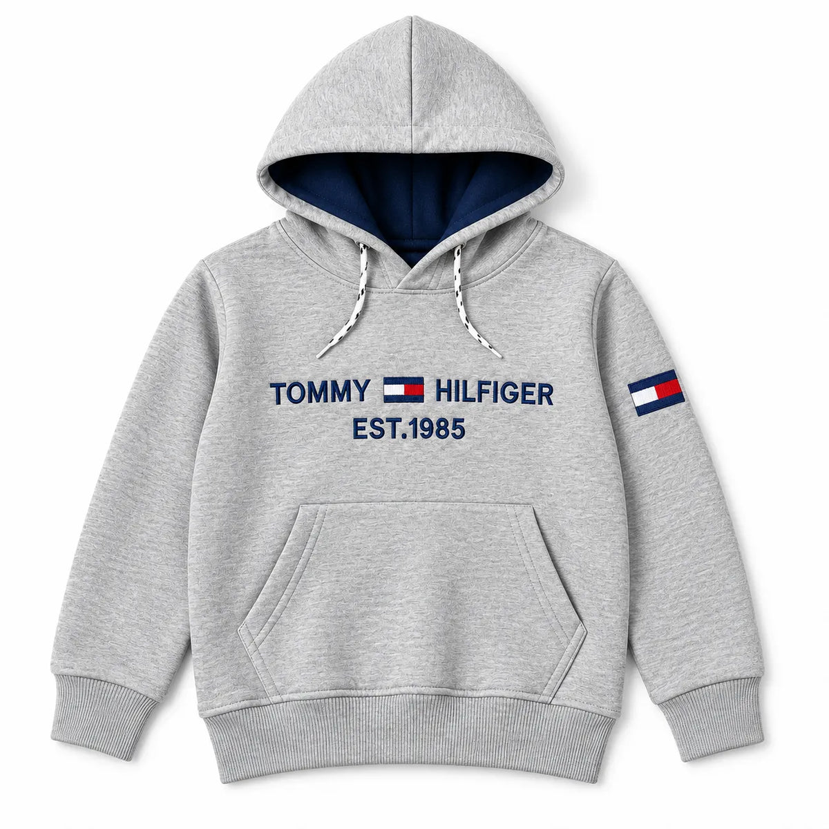 Boys Grey Tommy & Hilfiger Hoodie Winter Coord Set (2 Piece) - Size 1 - 12 Years