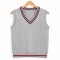 Boys Grey Winter Sleeveless Sweater with V-Neck Pattern (Size 3 - 7 Years)