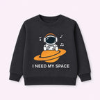 Boys charcoal grey fleece trouser from Lil' Cubs "I need My Space" winter 2-piece coord set, size 1 to 12 years.