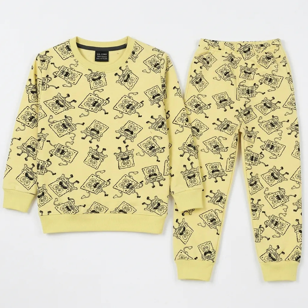 Boys Lemon Yellow SpongeBob Winter Coord Set (2 Piece) - Size 1 - 12 Years