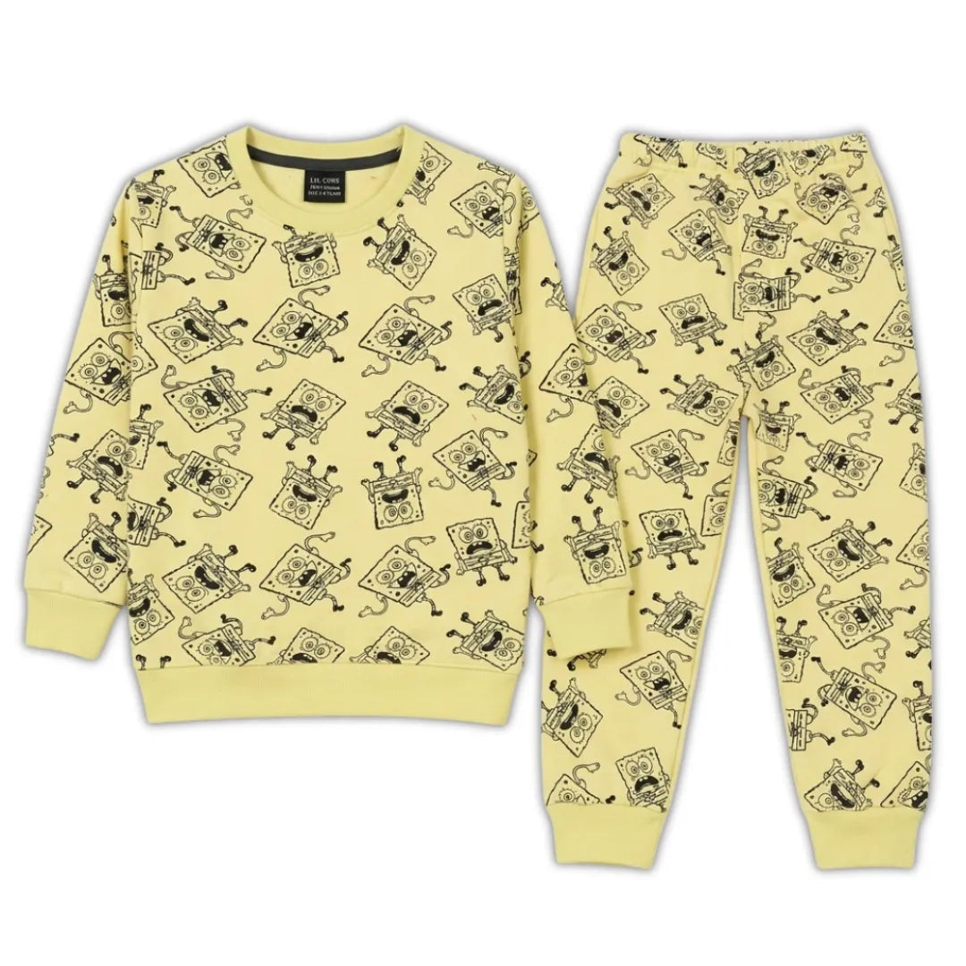 Boys Lemon Yellow SpongeBob Winter Coord Set (2 Piece) - Size 1 - 12 Years