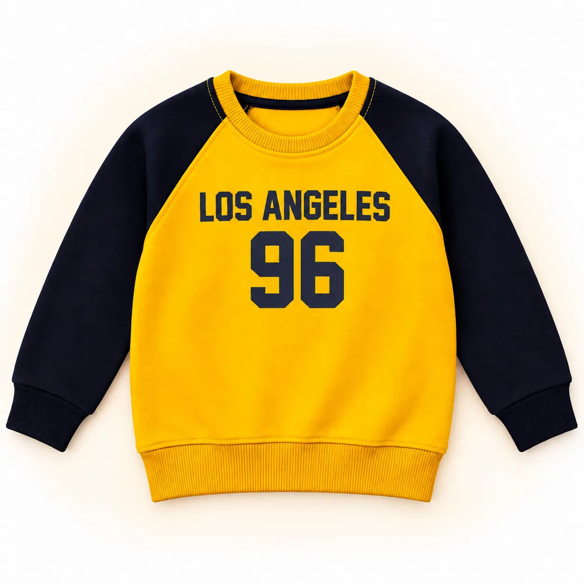 Boys Los Angeles 96 Yellow & Navy Blue Winter Sweatshirt (Size 9 Months - 12 Years)