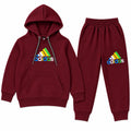 Boys Maroon Adidas Pocket Winter Hoodie Coord Set (Size 1 - 12 Years)