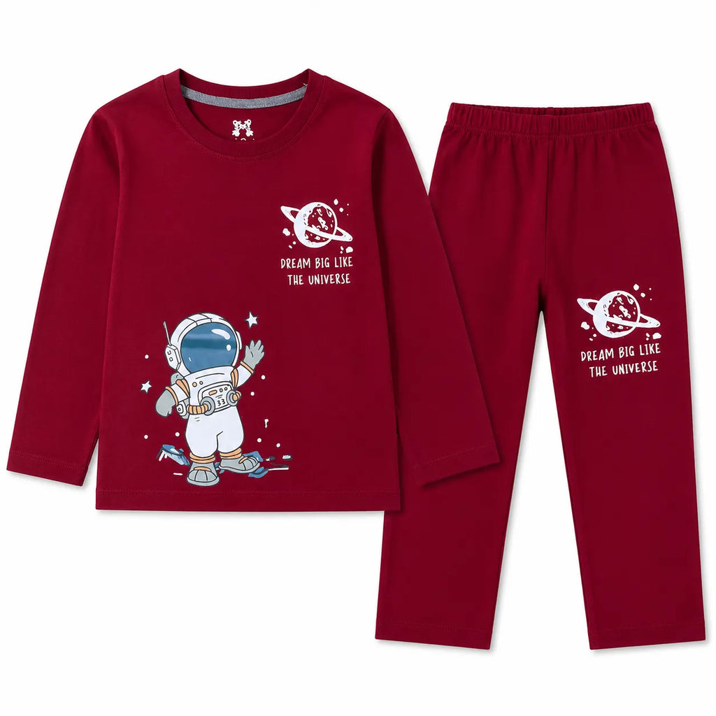 Boys Maroon Astronaut Coord Set (2 Piece) - Size 1 - 12 Years