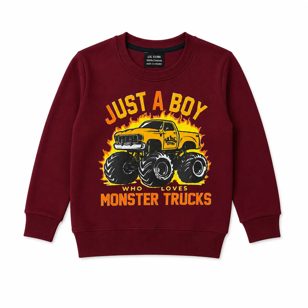 Boys Maroon Monster Truck Winter Coord Set (2 Piece) - Size 1 - 12 Years