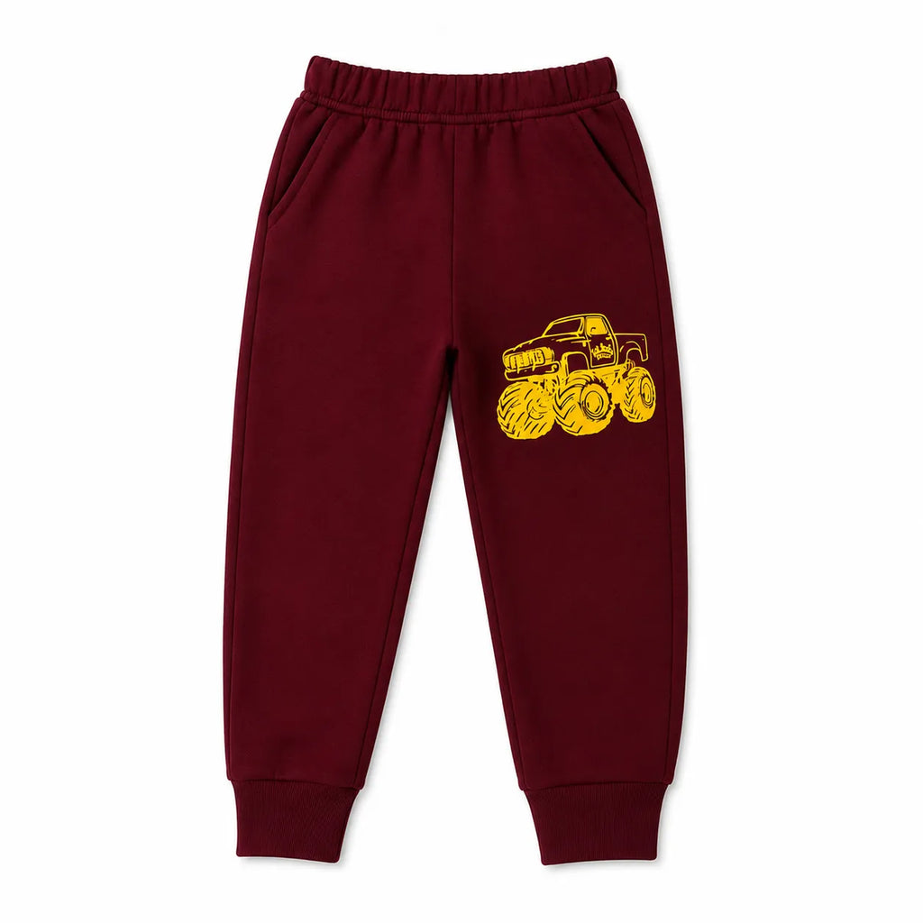Boys Maroon Monster Truck Winter Coord Set (2 Piece) - Size 1 - 12 Years