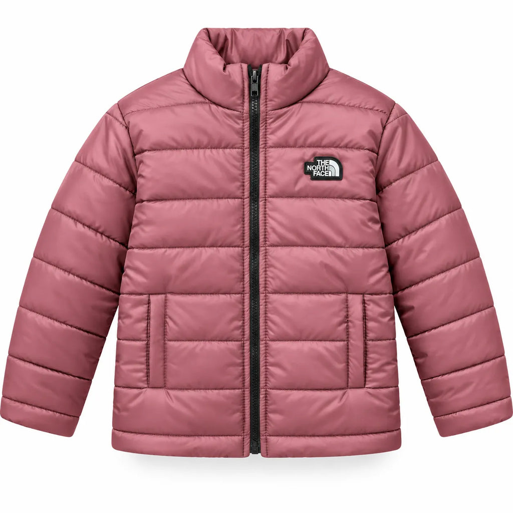 Boys Maroon Puffer Jacket – The North Face Print (Size 2 - 7 Years)