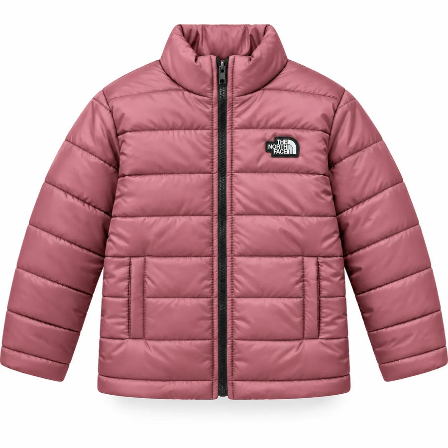 Boys Maroon Puffer Jacket – The North Face Print (Size 2 - 7 Years)