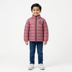 Boys Maroon Puffer Jacket – The North Face Print (Size 2 - 7 Years)