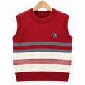 Boys Maroon Winter Sleeveless Sweater with Horse Design (Size 1 - 4 Years)