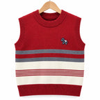 Boys Maroon Winter Sleeveless Sweater with Horse Design (Size 1 - 4 Years)