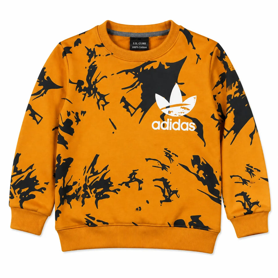Boys Mustard & Black Pattern Adidas Winter Coord Set (2 Piece) - Size 1 - 12 Years