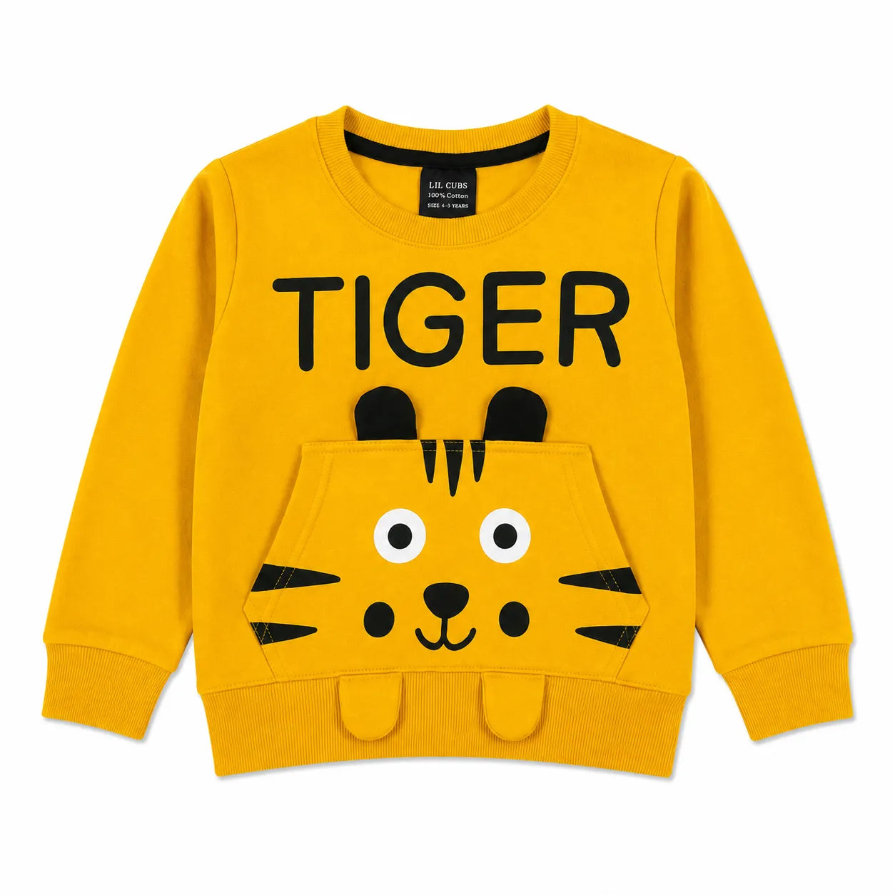 Boys Mustard Cute Tiger Winter Coord Set (2 Piece) - Size 1 - 12 Years