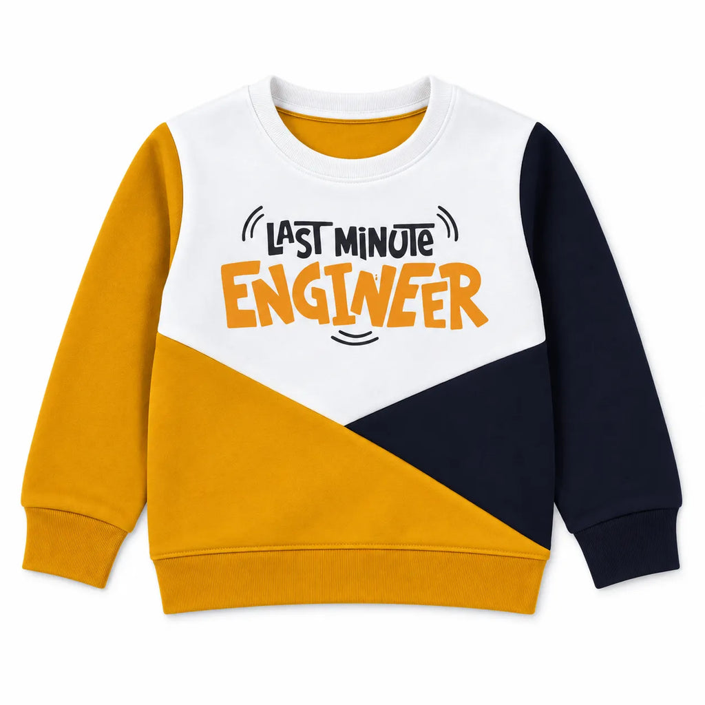 Boys Mustard Last Minute Engineer Winter Sweatshirt (Size 9 Months - 12 Years)