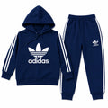 Boys Navy Blue Adidas Winter Hoodie Coord Set (2 Piece) - Size 1 - 12 Years