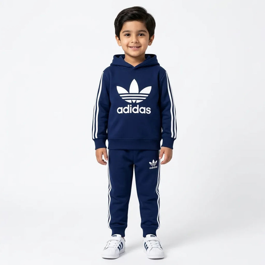 Boys Navy Blue Adidas Winter Hoodie Coord Set (2 Piece) - Size 1 - 12 Years