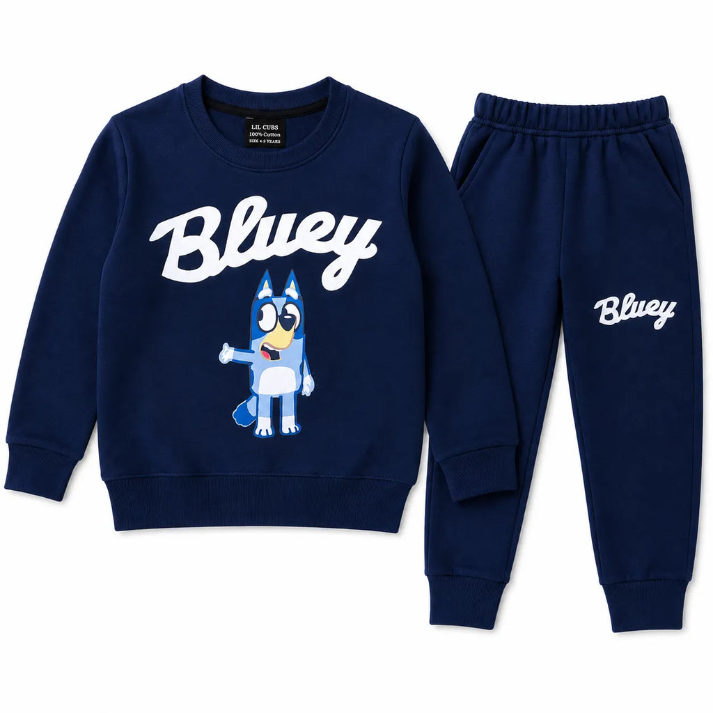 Boys Navy Blue Bluey Winter Coord Set (2 Piece) - Size 1 - 12 Years