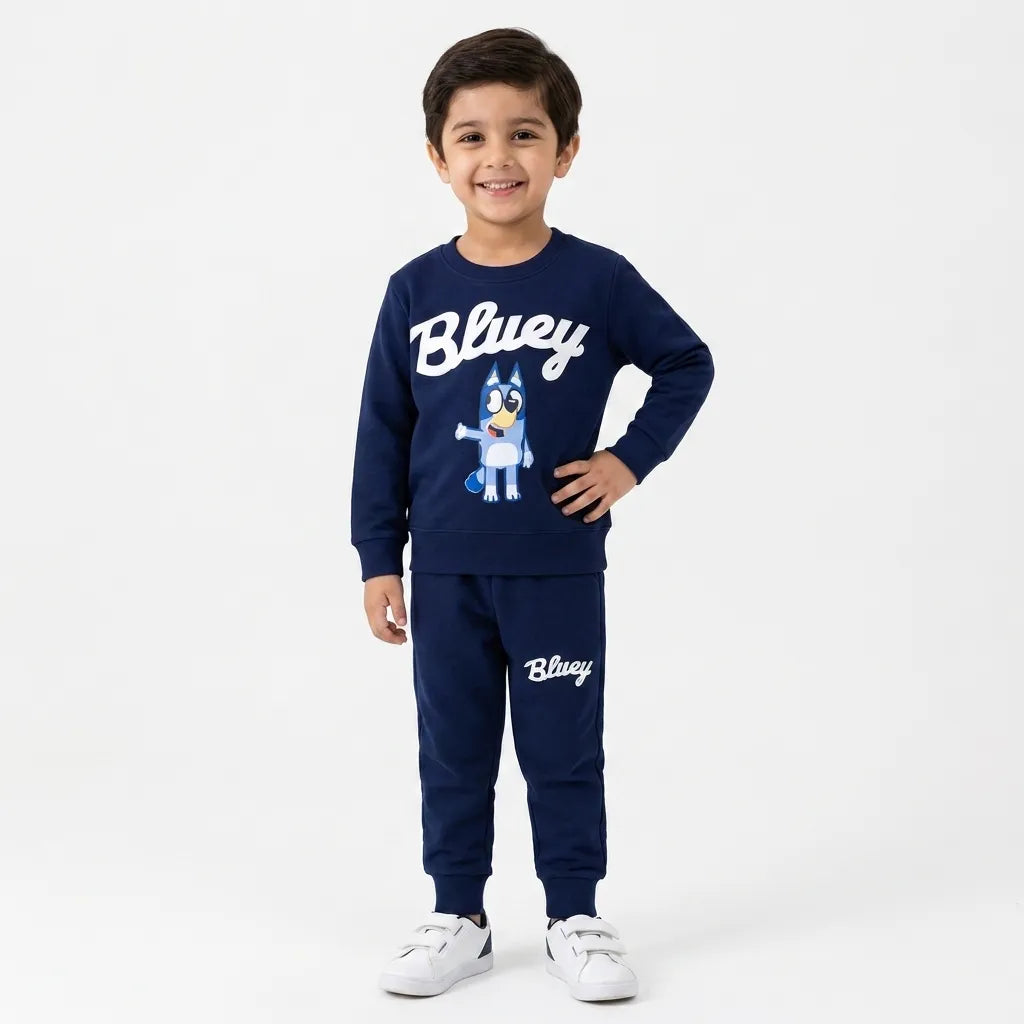 Boys Navy Blue Bluey Winter Coord Set (2 Piece) - Size 1 - 12 Years