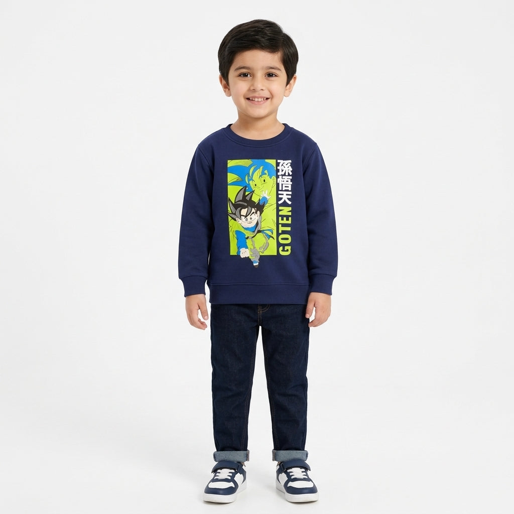 Boys Navy Blue Dragon Ball Z Winter Sweatshirt (Size 9 Months - 12 Years)