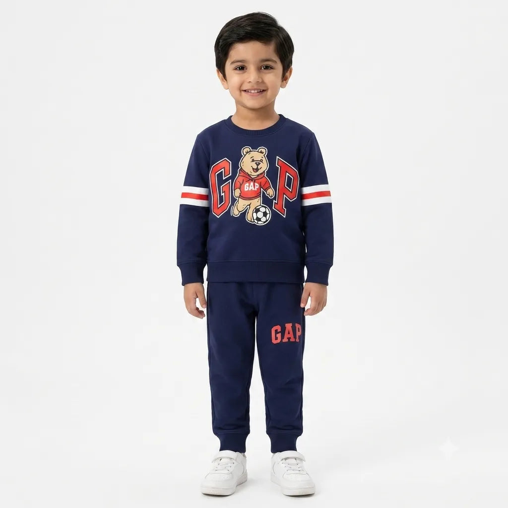 Boys Navy Blue GAP & Teddy Bear Winter Coord Set (2 Piece) - Size 1 - 12 Years