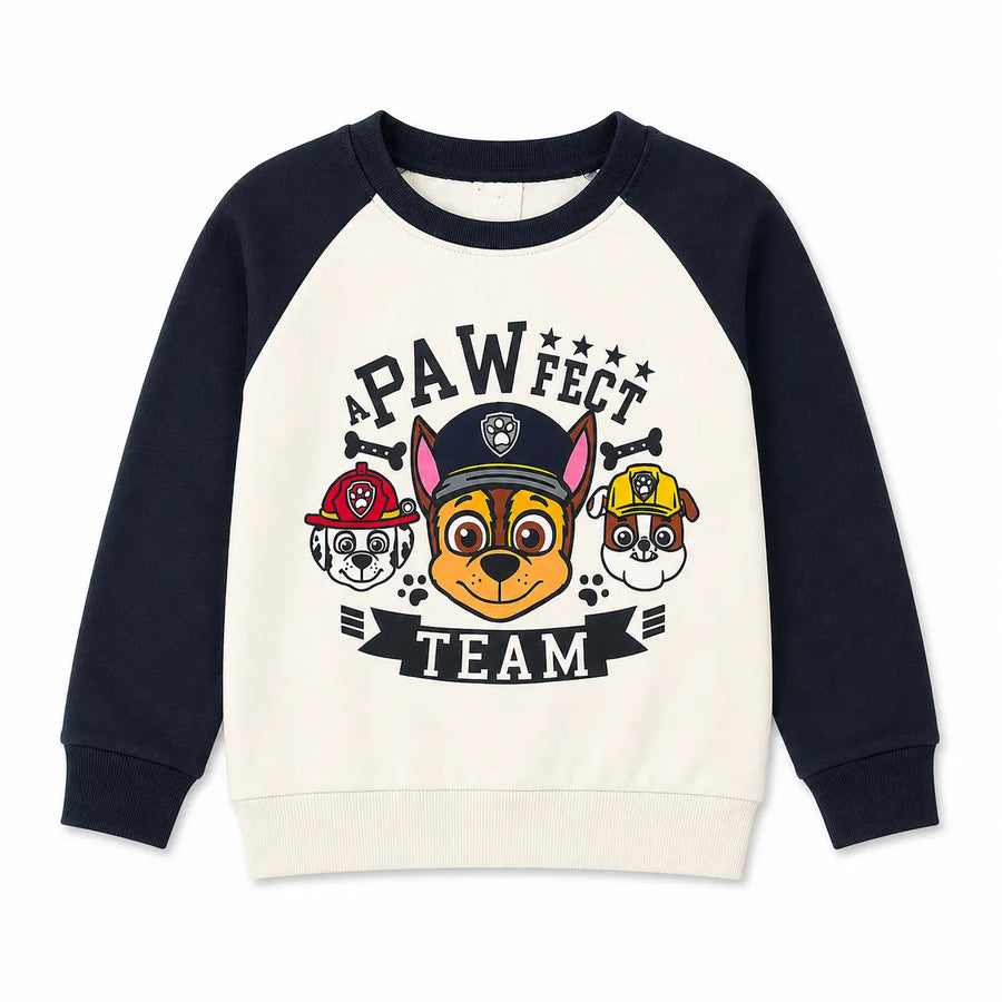 Boys Navy Blue & Off White Paw Team Winter Coord Set (2 Piece) - Size 1 - 12 Years