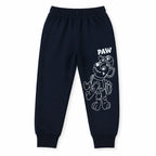 Boys navy blue Paw Patrol fleece winter coord set, 2-piece, featuring Paw Patrol characters, suitable for ages 2 to 12 years.
