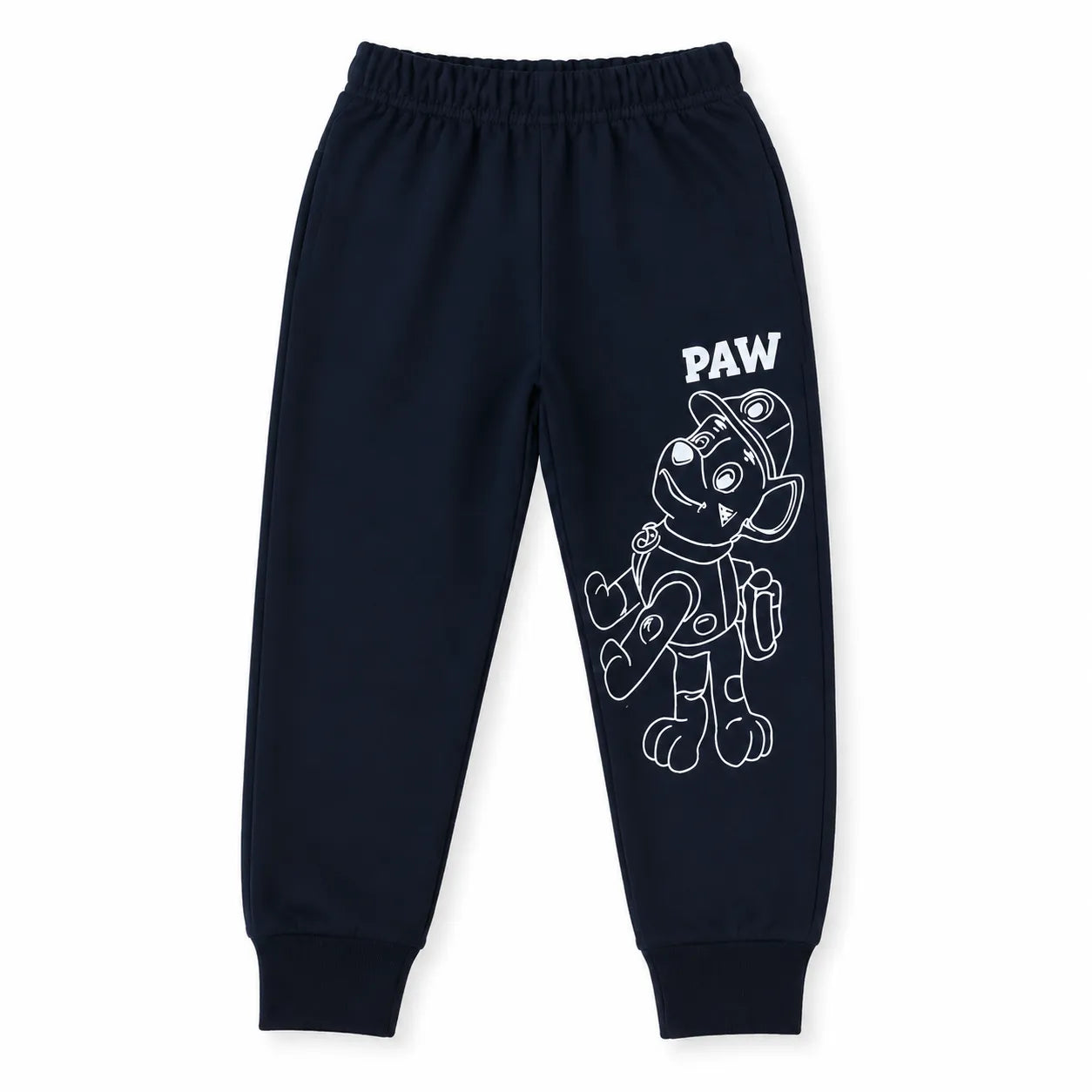 Boys navy blue Paw Patrol fleece winter coord set, 2-piece, featuring Paw Patrol characters, suitable for ages 2 to 12 years.