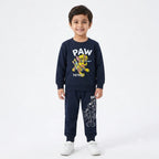 Boys navy blue Paw Patrol winter coord set in fleece, featuring a hoodie and pants, for sizes 2 to 12 years by lilcubspk.