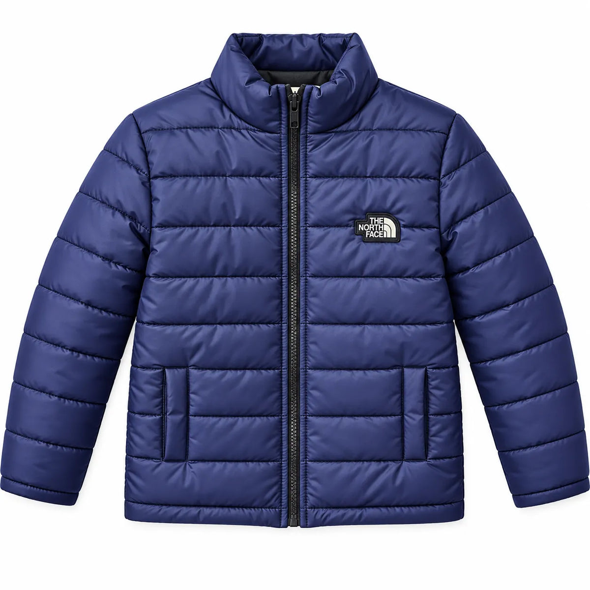 Boys Navy Blue Puffer Jacket – The North Face Print (Size 2 - 7 Years)
