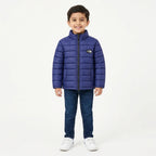 Boys Navy Blue Puffer Jacket – The North Face Print (Size 2 - 7 Years)