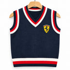 Boys Navy Blue Winter Sleeveless Sweater with Ferrari Print (Size 1 - 4 Years)